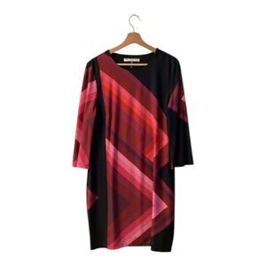 Trina Turk Retro High Neck Long Flared Sleeve Bodycon Sheath Dress Size 10